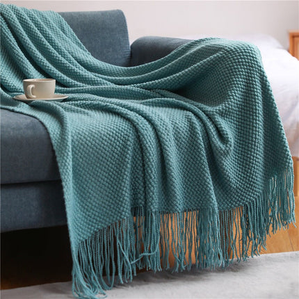 Knitted Throw Blanket for Couch, Soft Knit Blanket for Sofa and Bed – image 4