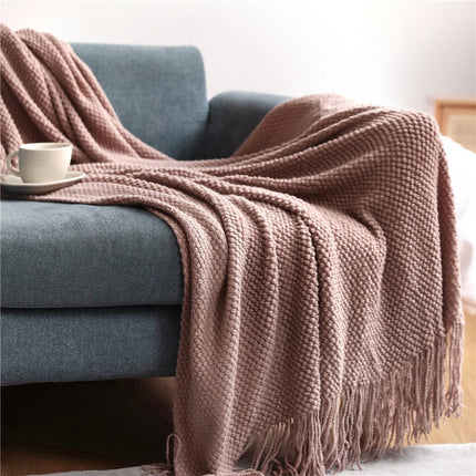 Knitted Throw Blanket for Couch, Soft Knit Blanket for Sofa and Bed – image 6
