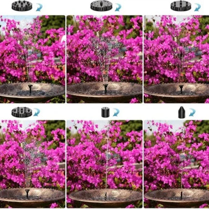 Solar-Powered Water Fountain with Adjustable Spray Height | Elegant Design for Garden Serenity