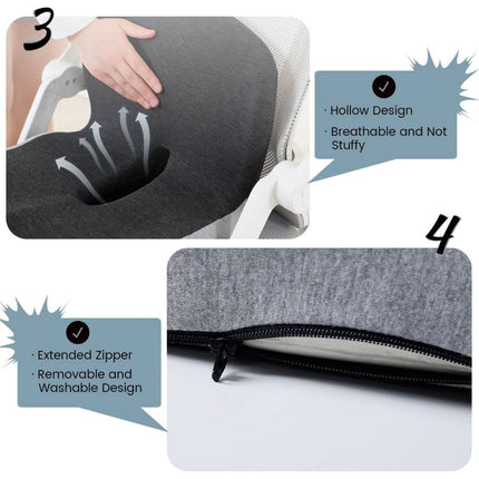 Memory Foam Seat Cushion for Office Chair with Coccyx Support | Ergonomic Comfort for Improved Posture