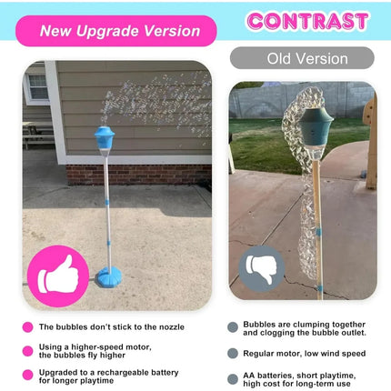 Automatic Bubble Maker with Lithium Battery | Blue Party Machine for Endless Outdoor Fun