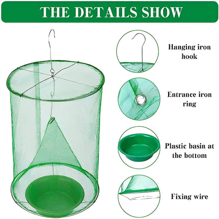 Outdoor Hanging Fly Trap with Non-Toxic Bait | Reusable Pest Control for Gardens and Patios