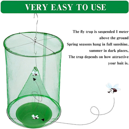 Outdoor Hanging Fly Trap with Non-Toxic Bait | Reusable Pest Control for Gardens and Patios