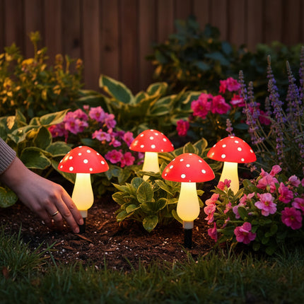 Solar Mushroom Garden Lights Set with Weather-Resistant Design | Charming Outdoor Décor for Soft Ambient Glow