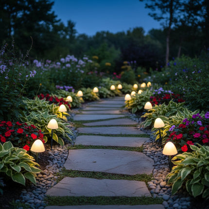 Solar Mushroom Garden Lights Set with Weather-Resistant Design | Charming Outdoor Décor for Soft Ambient Glow