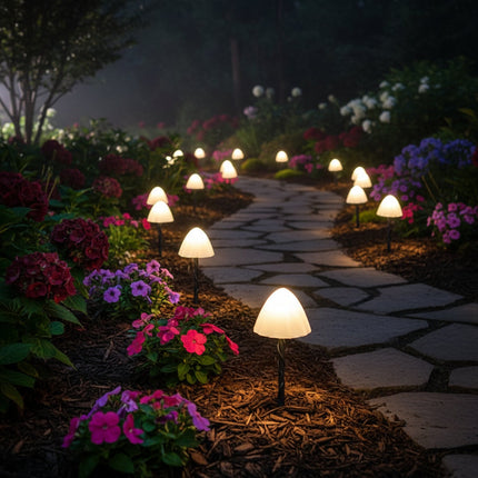 Solar Mushroom Garden Lights Set with Weather-Resistant Design | Charming Outdoor Décor for Soft Ambient Glow