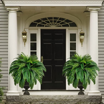 Artificial Boston Ferns Set of 18, Fake Plants Indoor and Outdoor – image 12