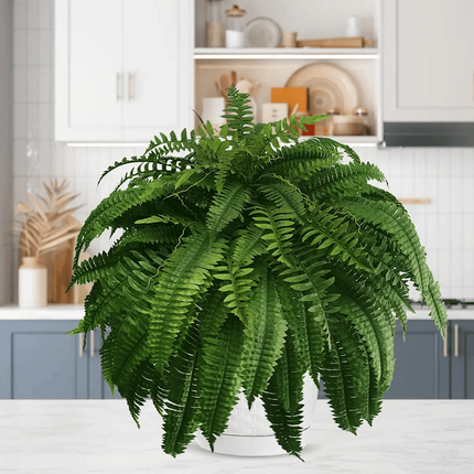 Artificial Boston Ferns Set of 18, UV Resistant Fake Ferns – image 4