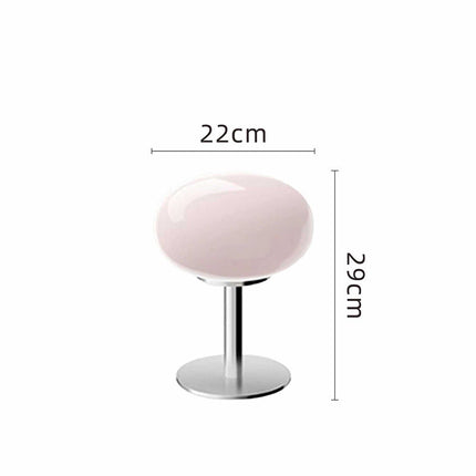 Handcrafted Italian Glass Table Lamp with Chrome Base | Soft Ambient Lighting for Bedroom and Living Room