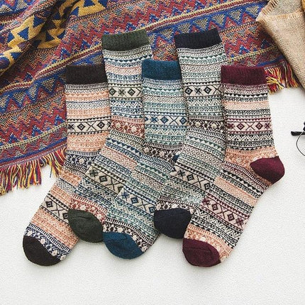 Warm Socks for Men and Women, Scandinavian Nordic Socks 5 Pairs – image 12