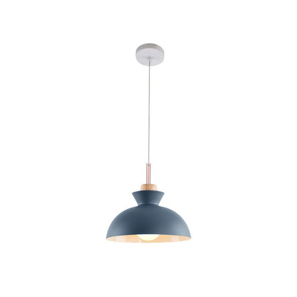 Modern Single Pendant Dome Light with Adjustable Height | Scandinavian Metal Lamp for Versatile Indoor Use