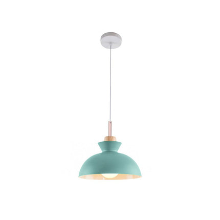 Modern Single Pendant Dome Light with Adjustable Height | Scandinavian Metal Lamp for Versatile Indoor Use