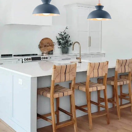 Modern Single Pendant Dome Light with Adjustable Height | Scandinavian Metal Lamp for Versatile Indoor Use