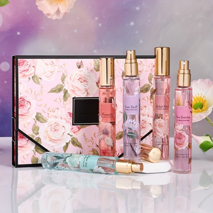 Fresh Floral Perfume Gift Set with Travel Size Sprays | Perfect Mothers Day Gift for Daily Wear and Refreshing Scent