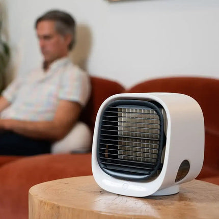 Mini Air Conditioner Fan with USB Power & Humidifying Mist | Portable Cooling for Desk and Personal Use