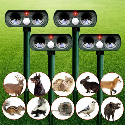 Solar Powered Pest Repeller with Motion Detection & Ultrasonic Waves | Outdoor Protection for Gardens and Lawns