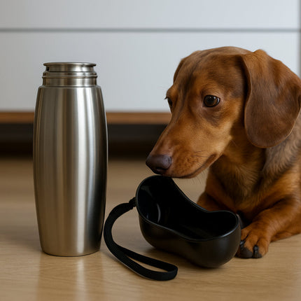 Stainless Steel Dog Water Bottle with Insulated Design | Travel Hydration Container for Easy On-the-Go Use