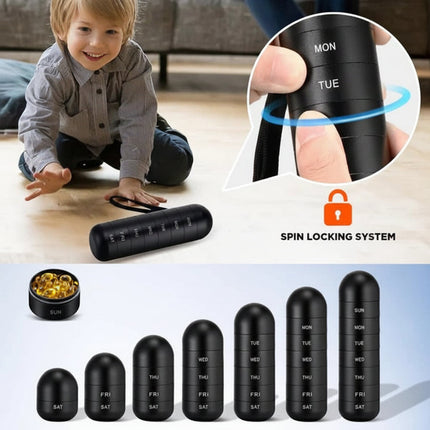 Portable Pill Organizer Case with 7 Modular Compartments | Travel-Friendly Medication Management for Daily Doses