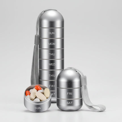 Portable Pill Organizer Case with 7 Modular Compartments | Travel-Friendly Medication Management for Daily Doses