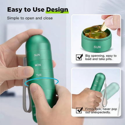 Portable Pill Organizer Case with 7 Modular Compartments | Travel-Friendly Medication Management for Daily Doses