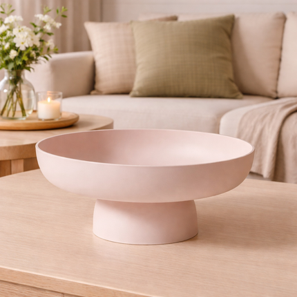 Retro Ceramic Fruit Bowl with Raised Pedestal Design | Stylish Serving Bowl for Kitchen Counter Display