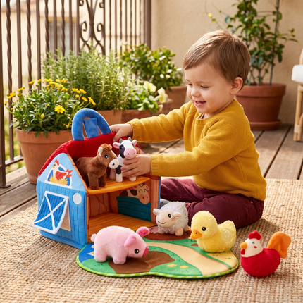 Interactive Farm Animal Plush Playset with Soft Toys | Portable Educational Fun for Imaginative Learning
