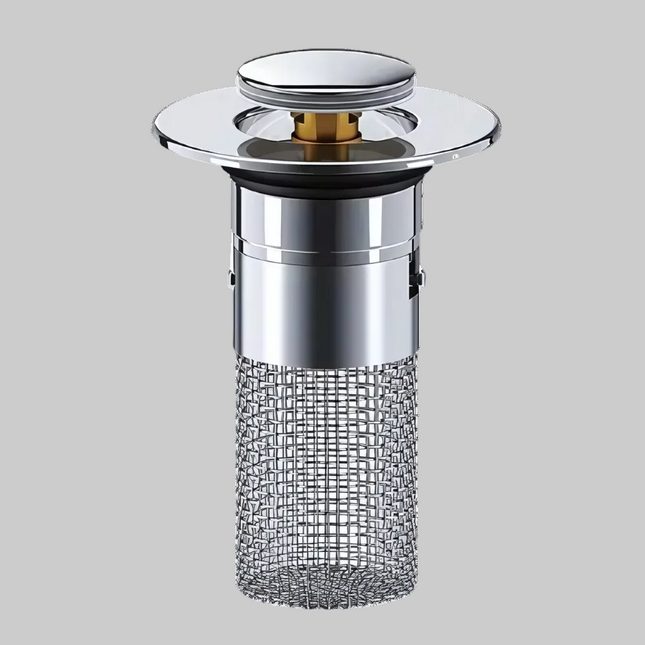 Pop Up Sink Stopper, Bathroom Drain Stopper with Sink Strainer Basket, Bathroom Sink Stopper, Drain Cover for Hair_01