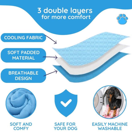 Portable Self-Cooling Mat for Dogs | Machine Washable Pet Cooling Pad in Multiple Sizes