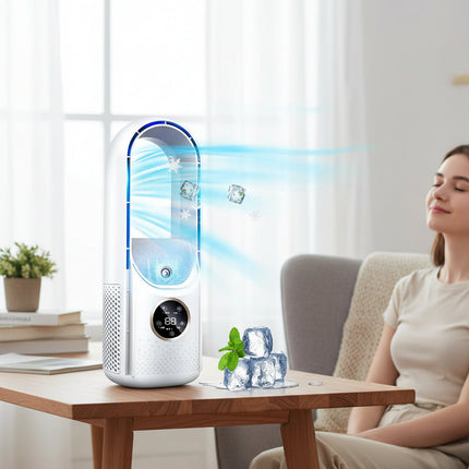 Portable Air Conditioner with Bladeless Fan Design | Compact Cooling for Rooms Up to 215 sq ft