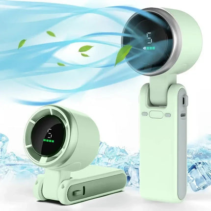 Portable Neck Fan with 5-Speed Airflow | Rechargeable Clip-On Handheld Design for On-the-Go Cooling