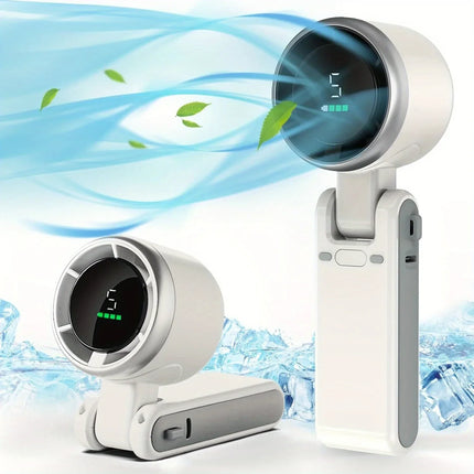 Portable Neck Fan with 5-Speed Airflow | Rechargeable Clip-On Handheld Design for On-the-Go Cooling