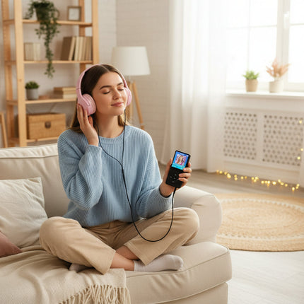 Portable MP3 Player with Clip-On Design & USB Rechargeable | Long Battery Life for Music On the Go