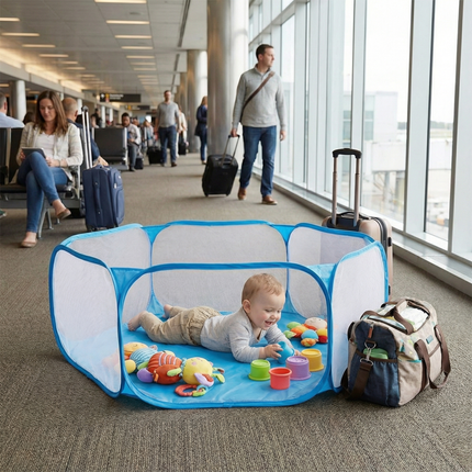 Portable Playpen with Lightweight Mesh Design | Quick Setup for Safe Indoor and Outdoor Fun