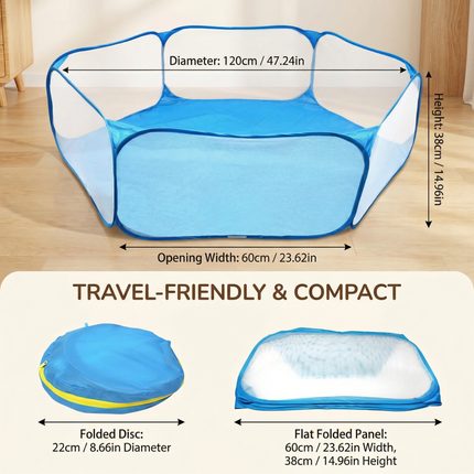 Portable Playpen with Lightweight Mesh Design | Quick Setup for Safe Indoor and Outdoor Fun