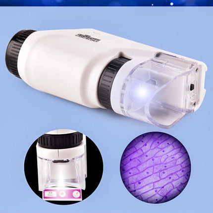 High-Power Pocket Microscope with LED Light | Compact Design for On-the-Go Observations