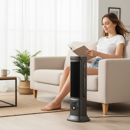 Portable Tower Cooling Fan with Oscillation & LED Display | Quiet, Energy-Efficient Airflow for Small Spaces