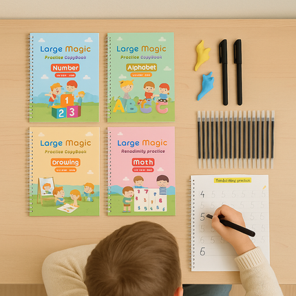 Practice Copybook Set for Preschool with Writing & Drawing Exercises | Develop Fine Motor Skills and Early Math Concepts