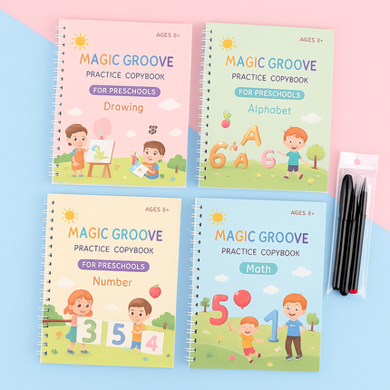 Practice Copybook Set for Preschool with Writing & Drawing Exercises | Develop Fine Motor Skills and Early Math Concepts
