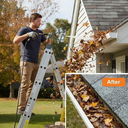 Telescoping Pressure Washer Extension Wand for High Reach Cleaning | 8-10 Feet for Gutters and Roofs