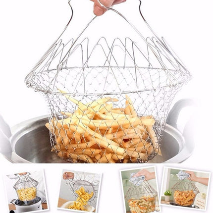 Collapsible Steamer Basket for Pots, Expandable Insert with Foldable Legs and Silicone Feet for Vegetables and Eggs