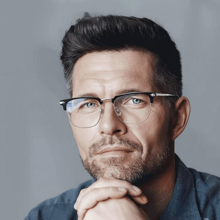 Blue Light Blocking Reading Glasses with Titanium Frame | Comfortable Design for Reduced Eye Strain and Clear Vision