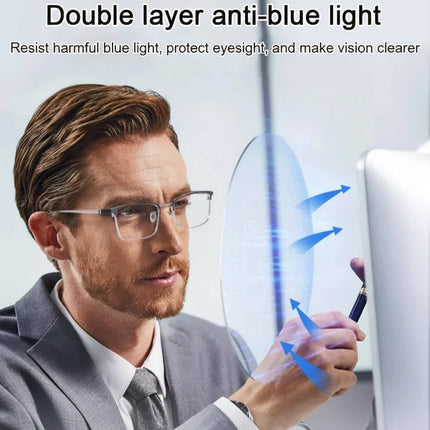 Blue Light Blocking Reading Glasses with Titanium Frame | Comfortable Design for Reduced Eye Strain and Clear Vision