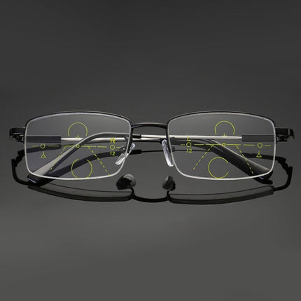 Progressive Reading Glasses with Photochromic Lenses | Blue Light Filtering for Comfortable Vision at All Distances