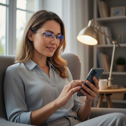 Progressive Multifocal Glasses with UV Protection & Blue Light Blocking | Seamless Vision for Reading and Screen Use