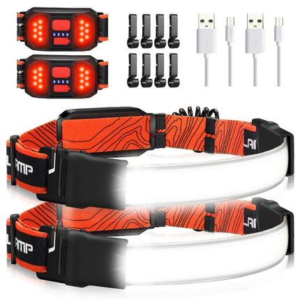 Rechargeable Headlamp Set with 1000 Lumens Brightness | USB Rechargeable for Camping and Hiking Adventures