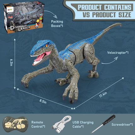 Remote Control Velociraptor Dinosaur with Realistic Sounds | Interactive Toy for Imaginative Play Adventures