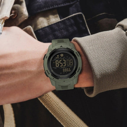 Military Digital Watch with Pedometer, Step Tracker Watch with Rubber Strap