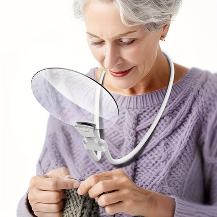 5x Adjustable Hands-Free Magnifying Lens for Reading | Lightweight Magnifier for Close-Up Clarity