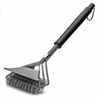 Bristle Free BBQ Grill Brush Cleaner with Scraper, Stainless Steel Grill Cleaner, Grill Cleaning Brush for All Grates