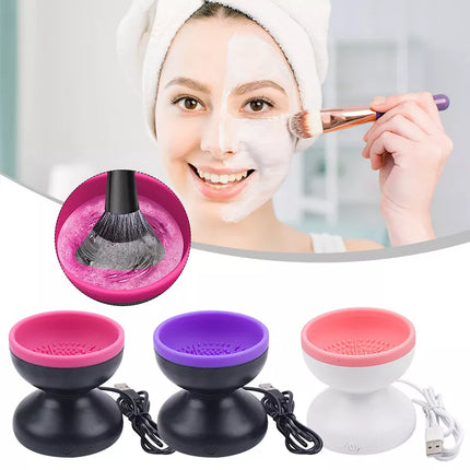 Automatic Makeup Brush Cleaner, Washes Cosmetic Brushes in Minutes and Lifts Leftover Product and Oils